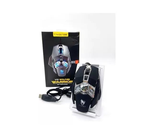 T-WOLF V10 RGB Wired Gaming Mouse – Macro Programming, 7 Buttons, Esports USB Mouse for PC & Laptop
