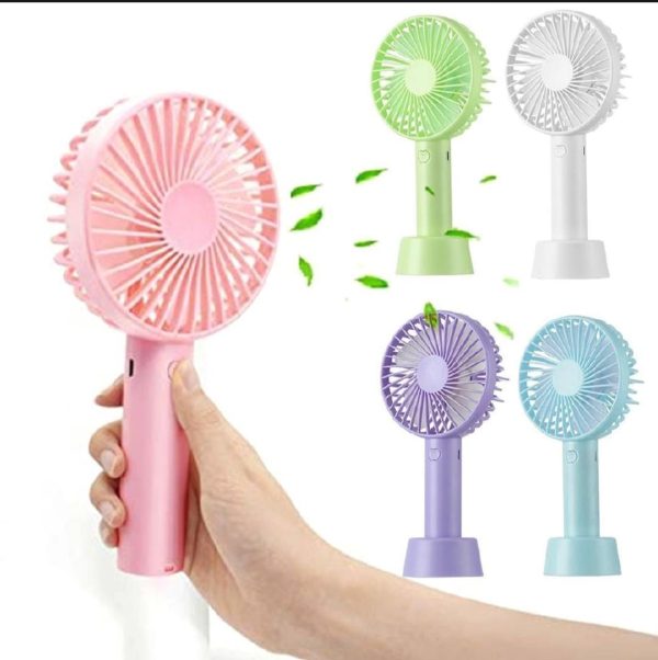 Portable Usb Rechargeable Fan | Handheld 3 Speed Strong Wind Electric Small Mini Cooling Fan (random Color)